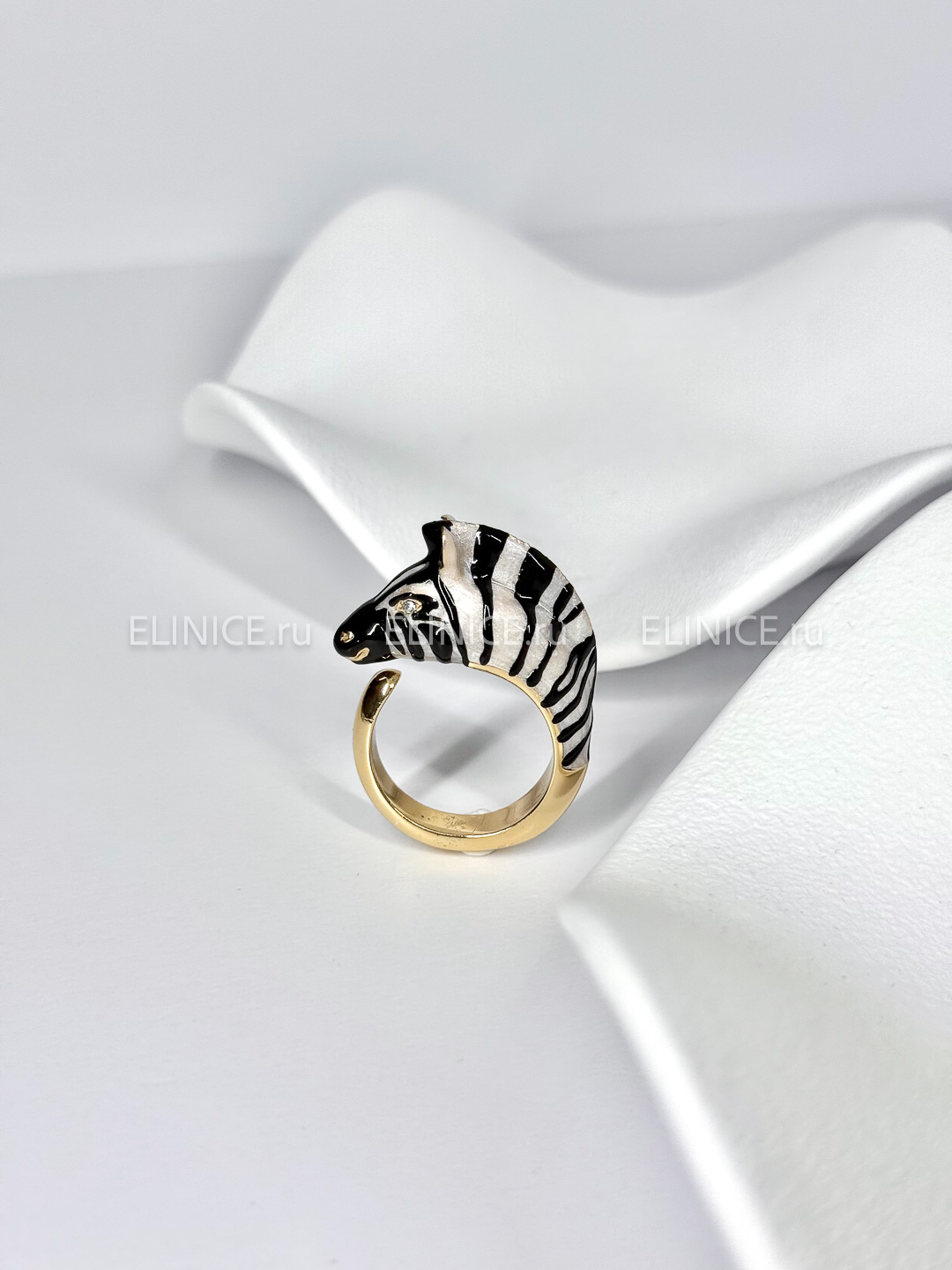 Кольцо POLINA FIRENZE Зебра малая AN4279