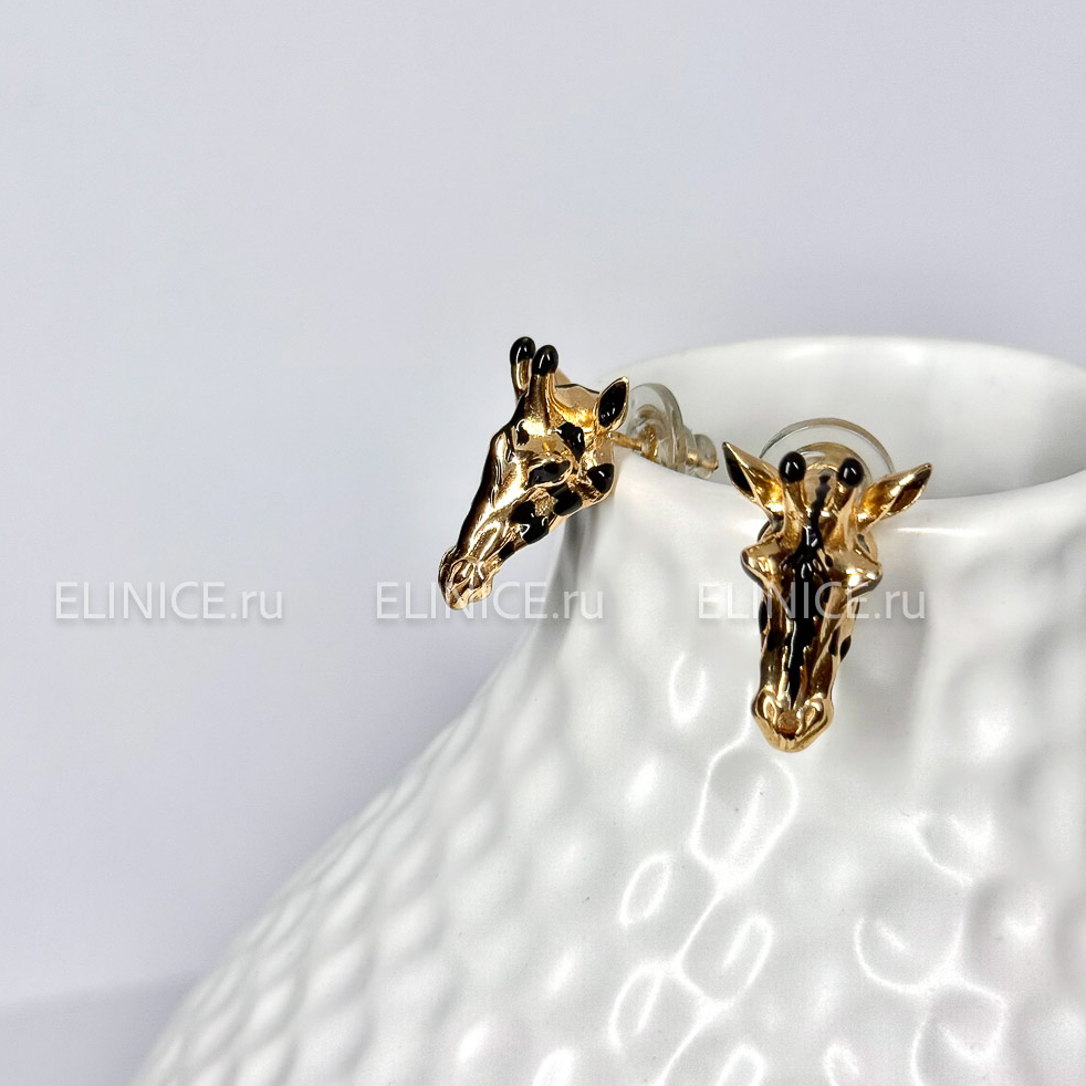 Серьги POLINA FIRENZE жирафы золотые  OR4296