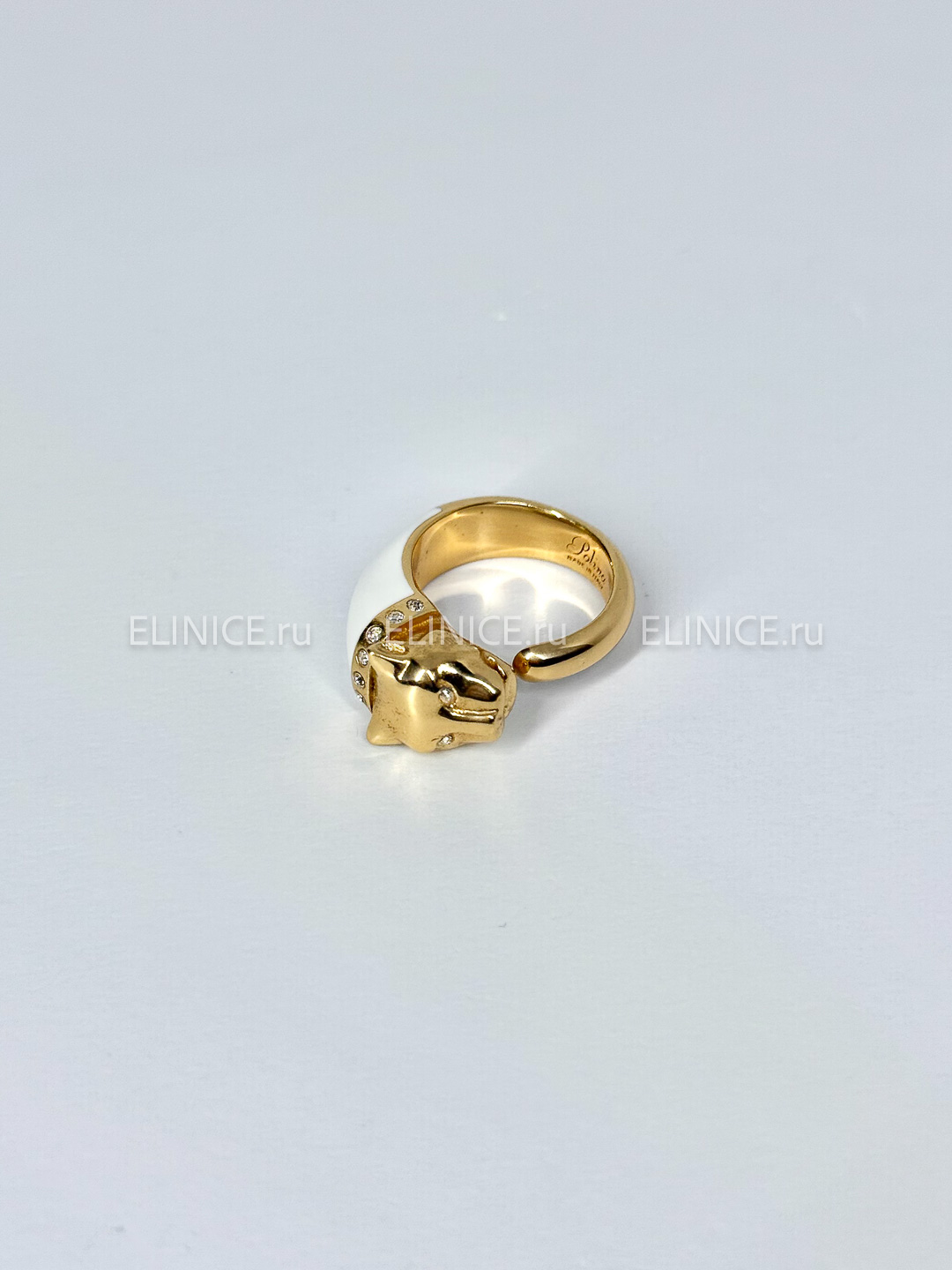 Кольцо POLINA FIRENZE пантера белая средняя AN2638