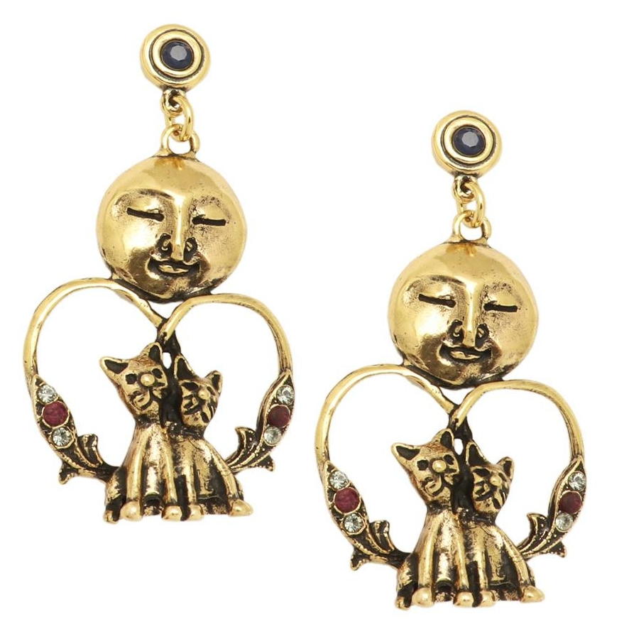 Серьги с рубинами, сапфирами и Swarovski ALCOZER & J OP5599C