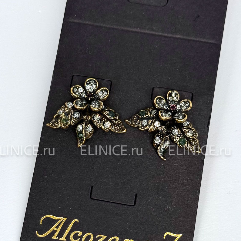 Серьги с изумрудами, гранатами и Swarovski ALCOZER & J OP5596C