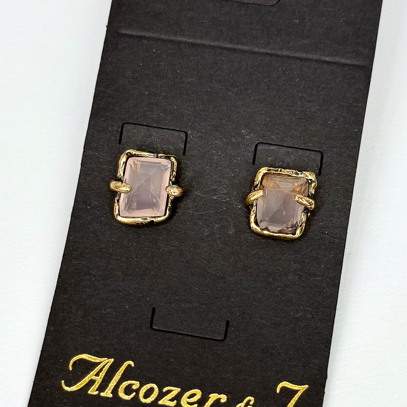 Серьги Alcozer & J с розовым кварцем O58DY25