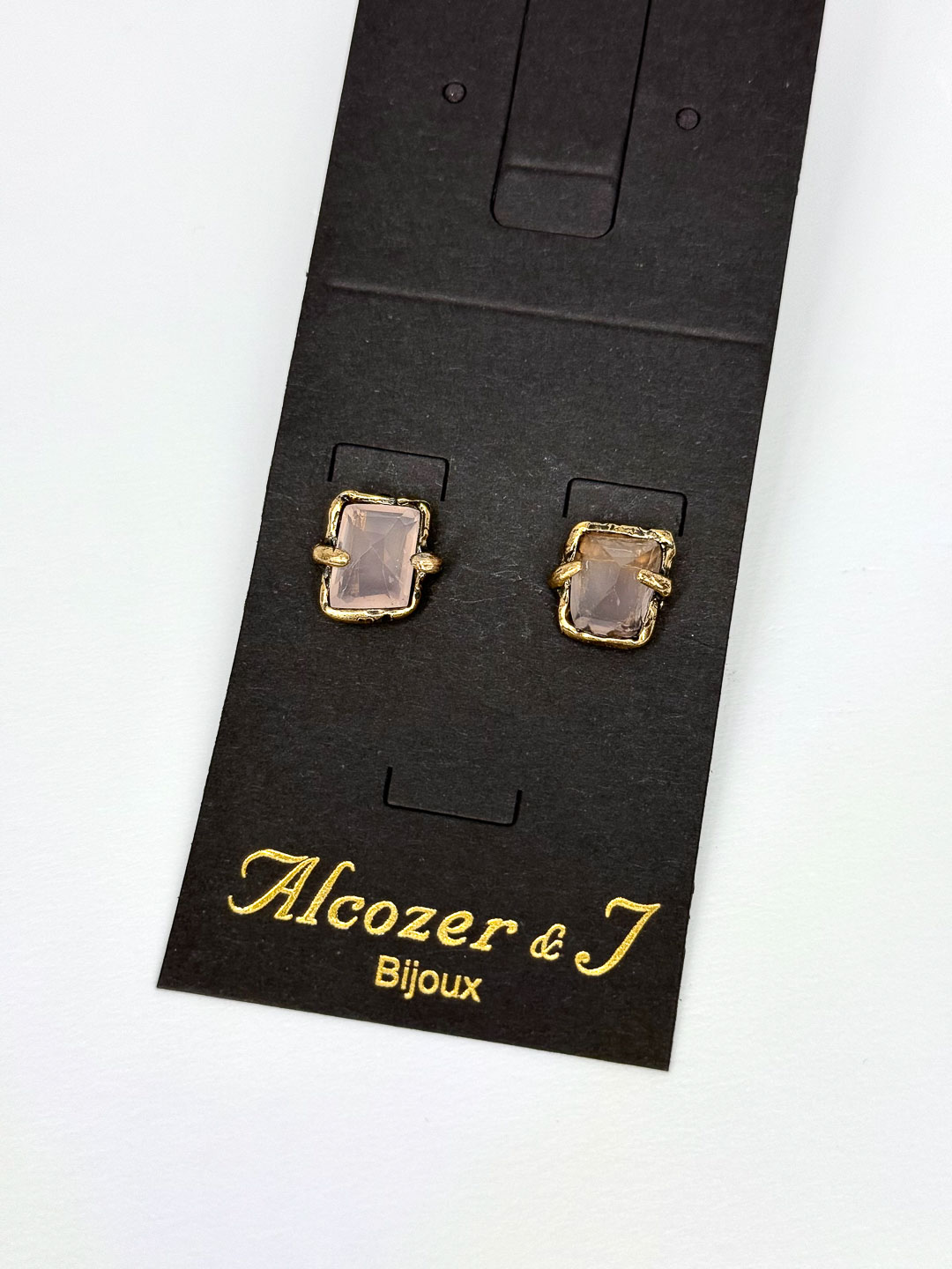 Серьги Alcozer & J с розовым кварцем O58DY25