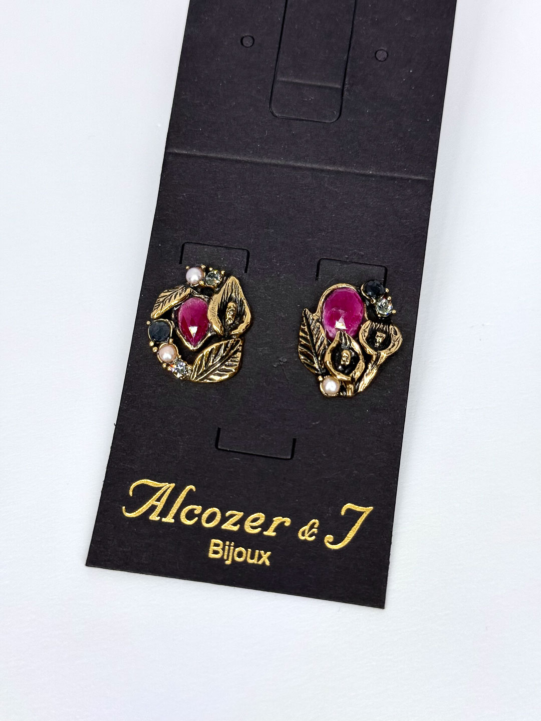 Серьги Alcozer & J с рубином, сапфиром, жемчугом и Swarovski