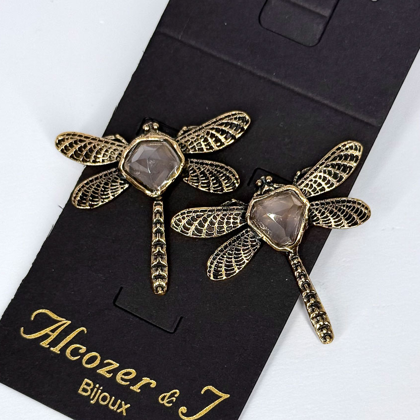 Серьги Alcozer & J с розовым кварцем O88GK25