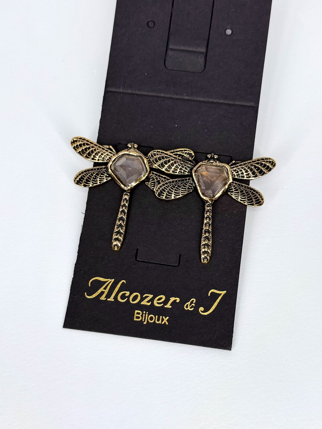 Серьги Alcozer & J с розовым кварцем O88GK25