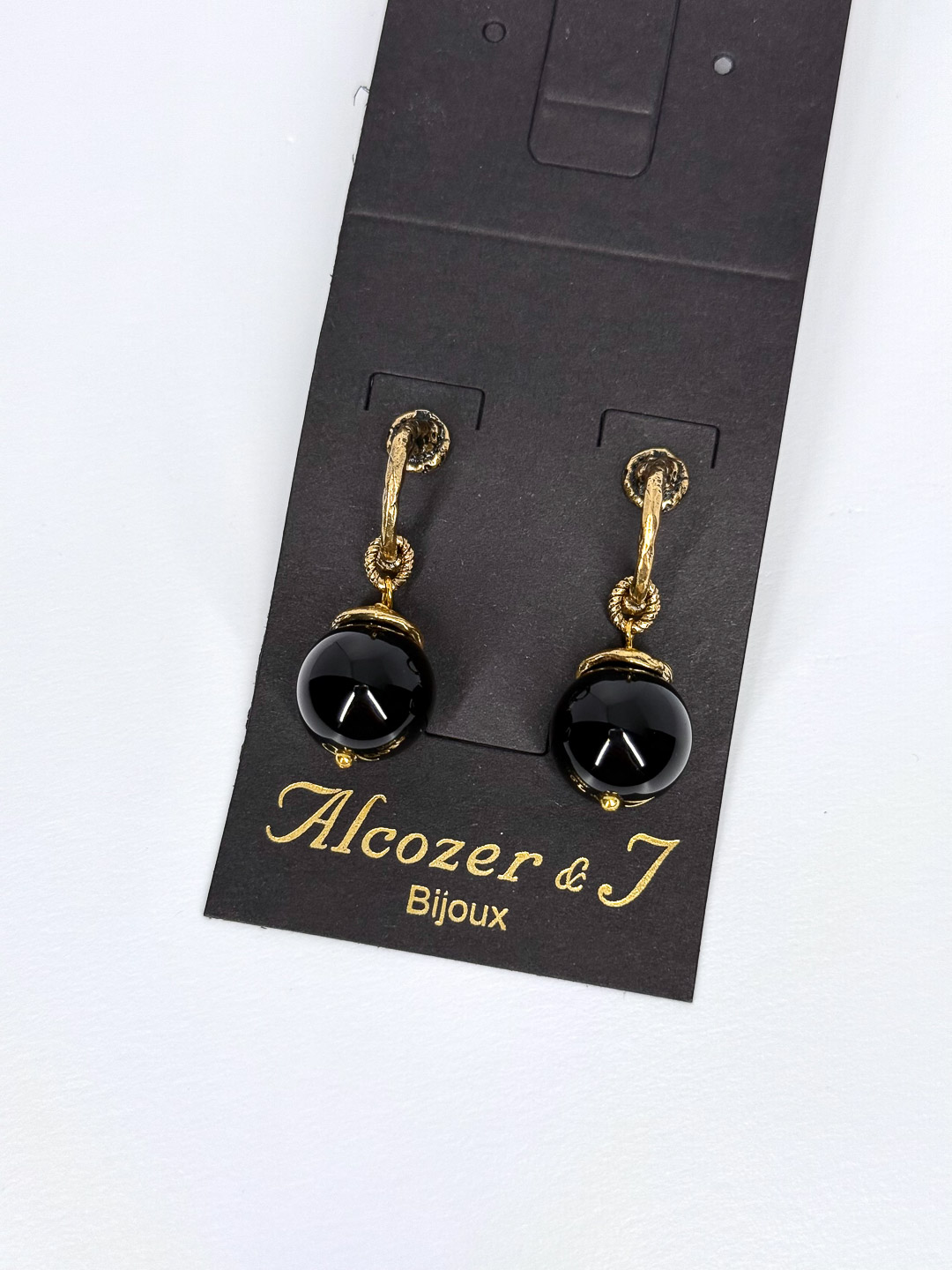 Серьги Alcozer & J с ониксом O28BP25