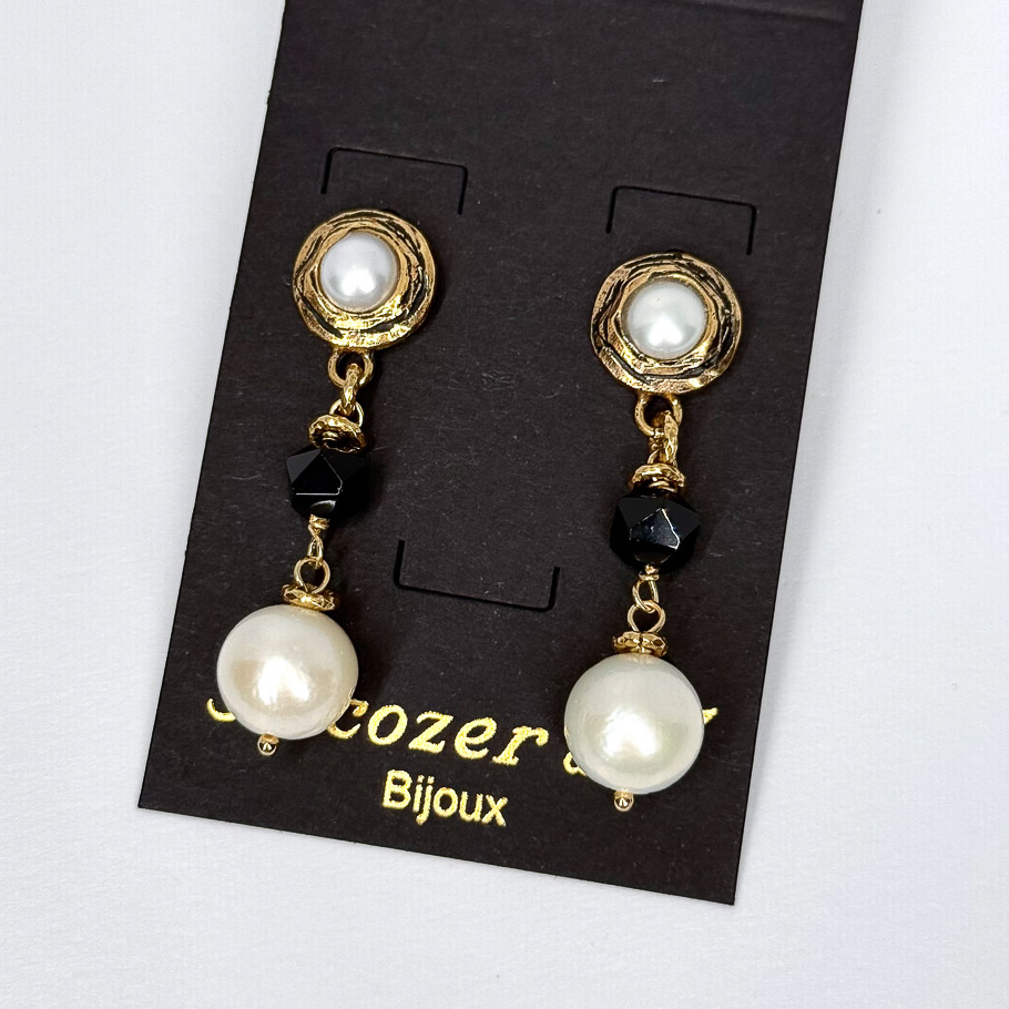 Серьги Alcozer & J с жемчугом и ониксом