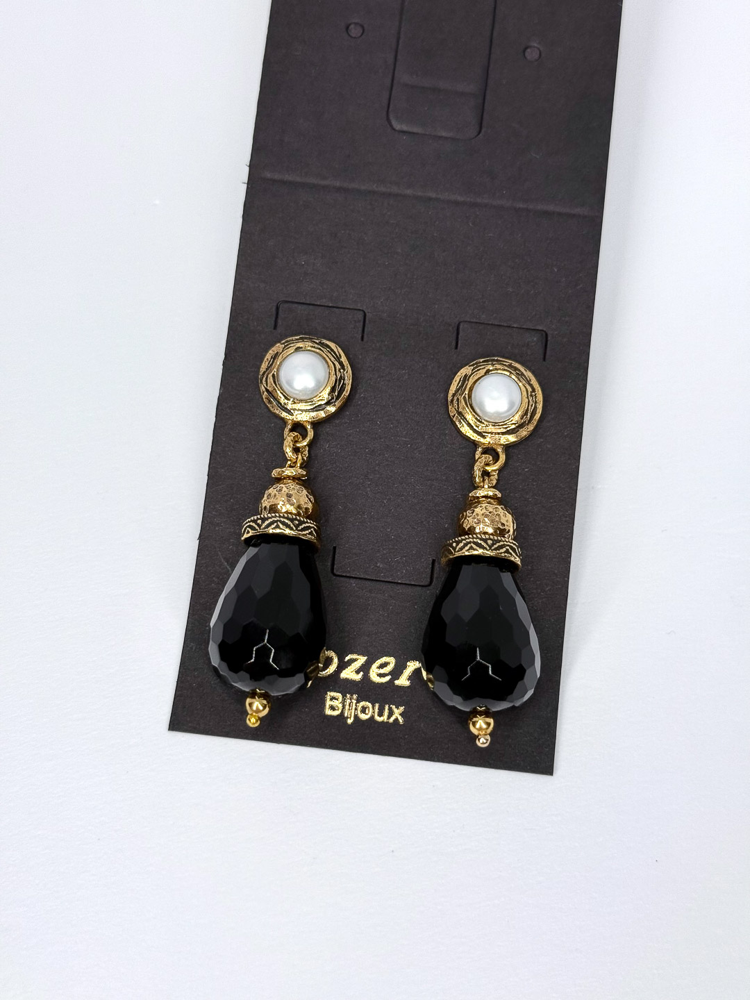 Серьги Alcozer & J с ониксом и жемчугом O58CL25
