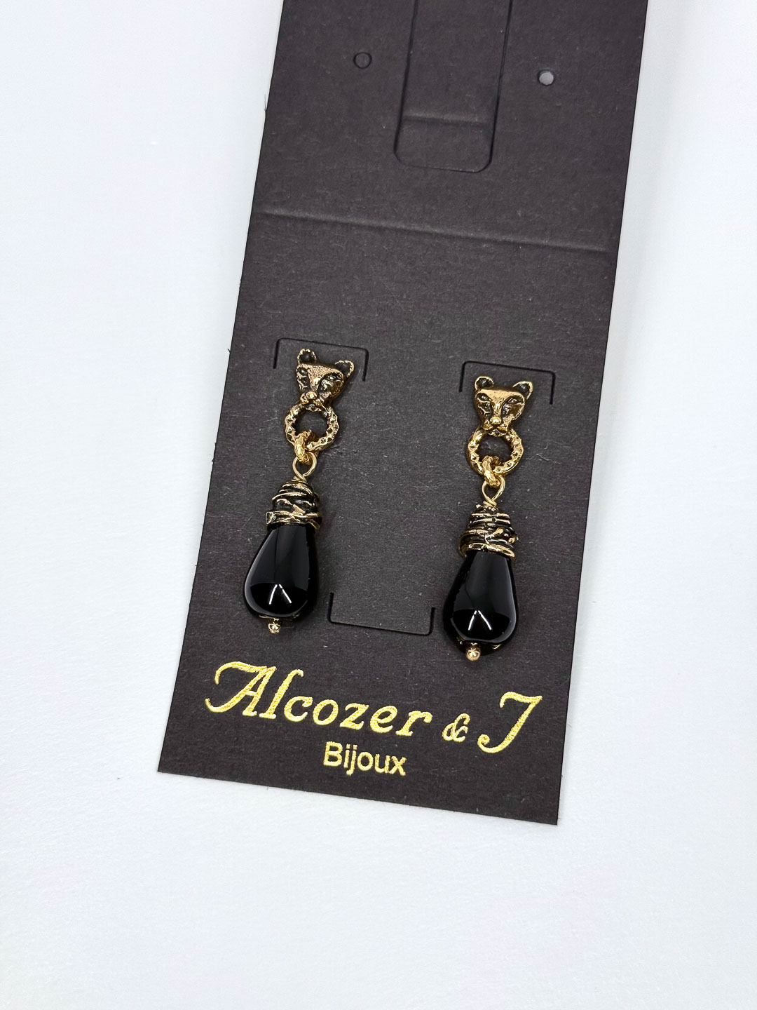 Серьги Alcozer & J с ониксом O28CI25