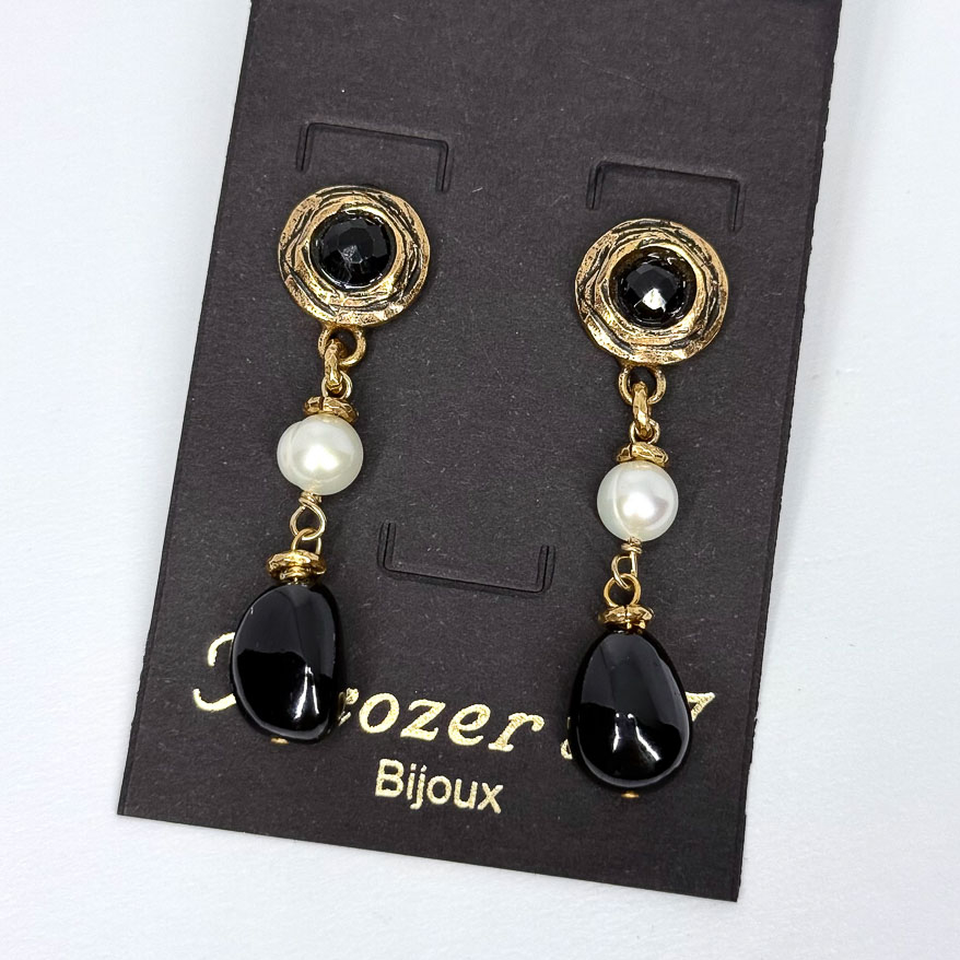 Серьги Alcozer & J с жемчугом и ониксом O48DU25