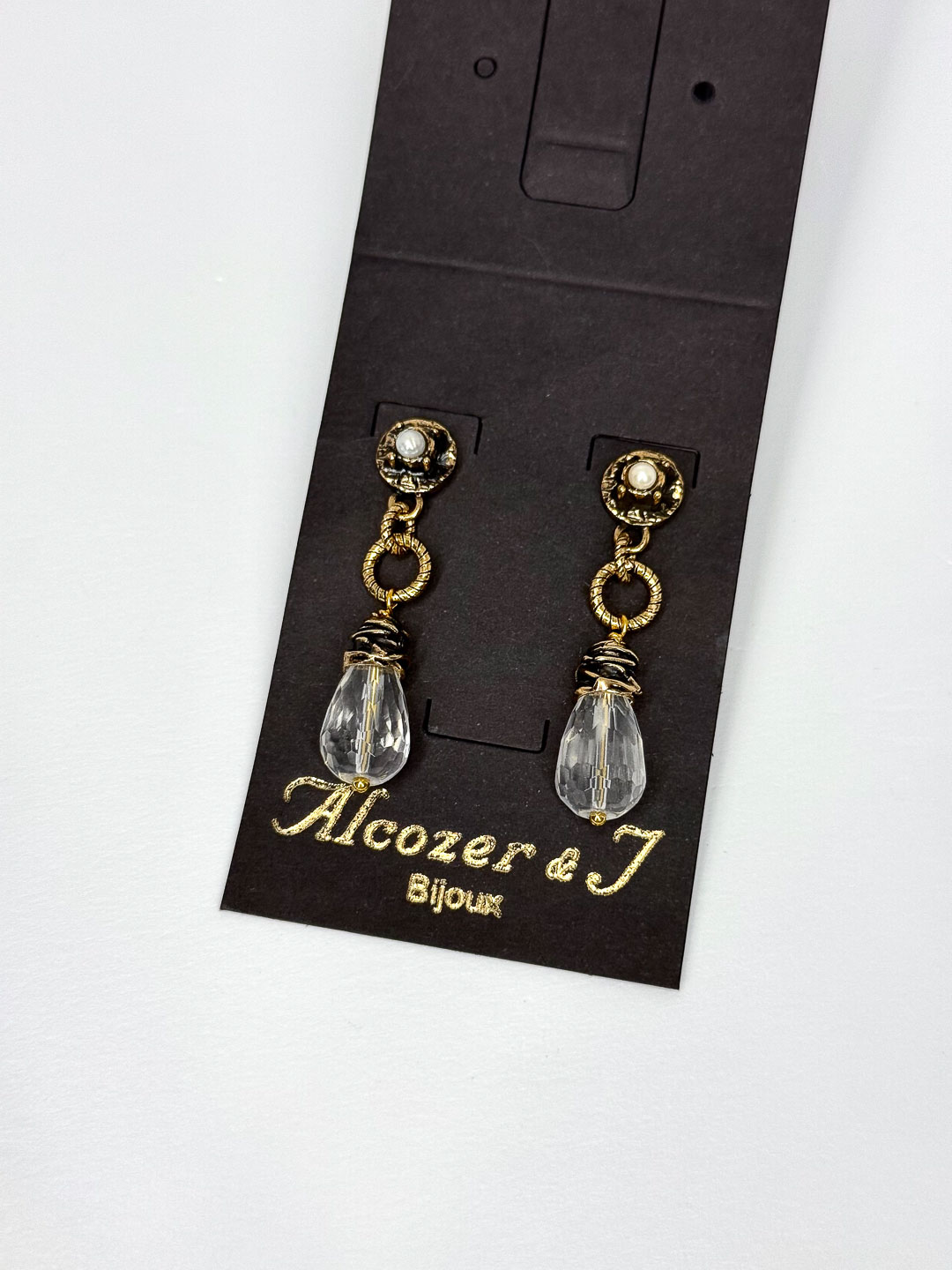 Серьги Alcozer & J с горным хрусталем и жемчугом O38CL25