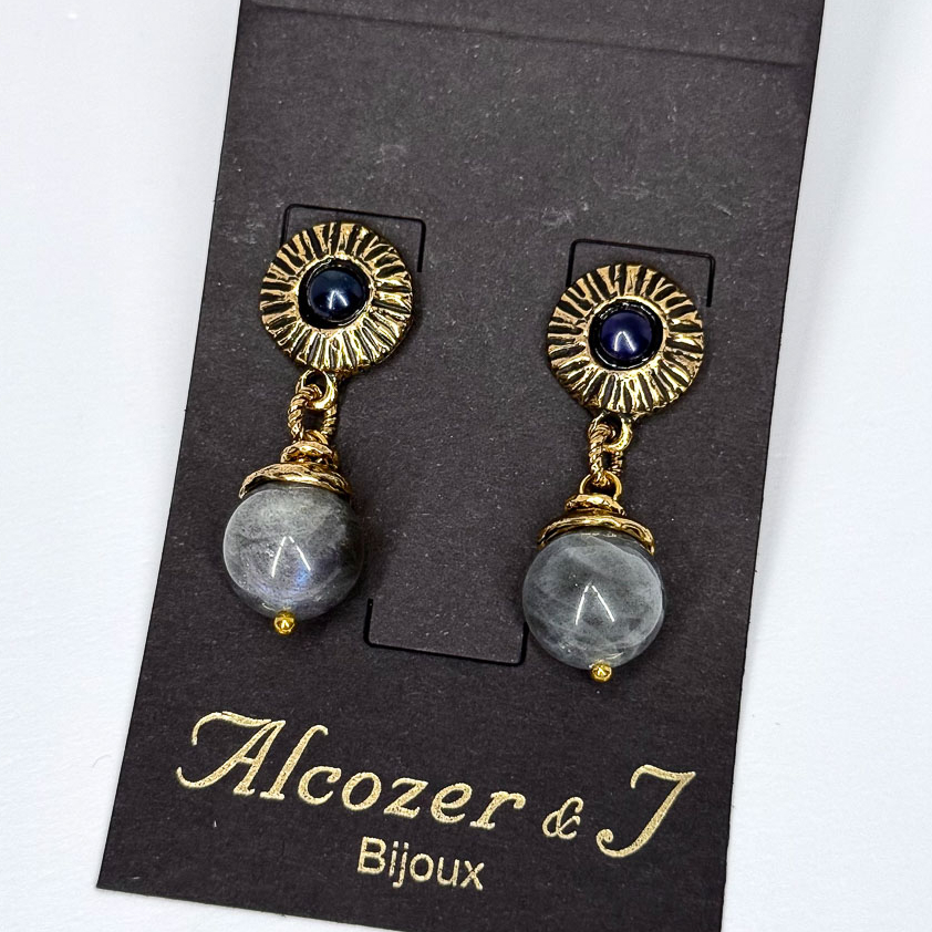 Серьги Alcozer & J с лабрадором и жемчугом