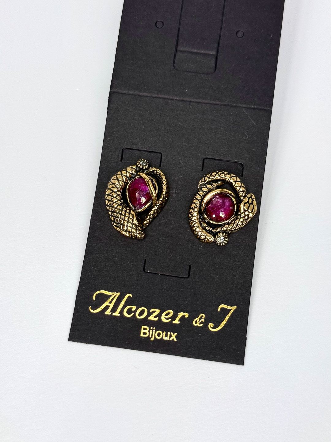 Серьги Alcozer & J с рубином и Swarovski