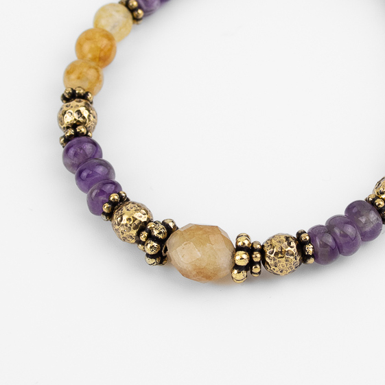 Браслет Alcozer & J с аметистом и цитрином