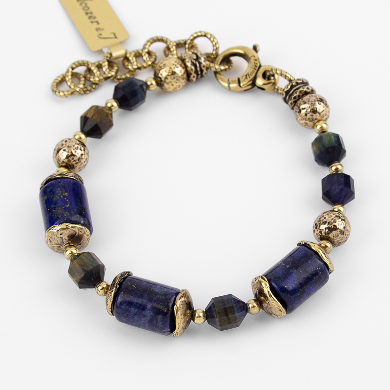 Браслет Alcozer & J с лазуритом и соколиным глазом