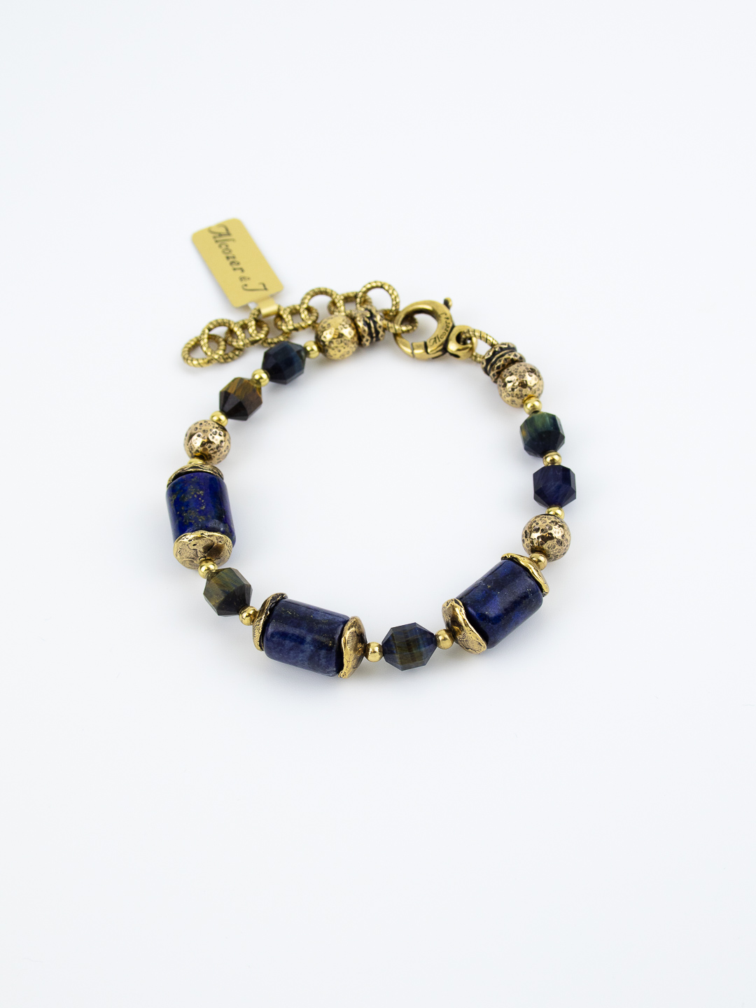 Браслет Alcozer & J с лазуритом и соколиным глазом