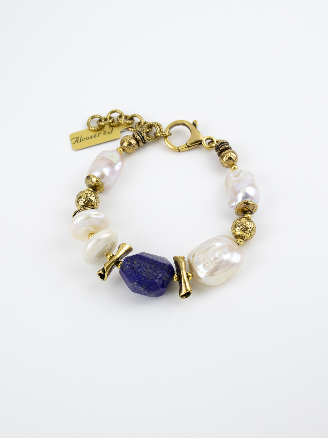 Браслет Alcozer & J с лазуритом и жемчугом