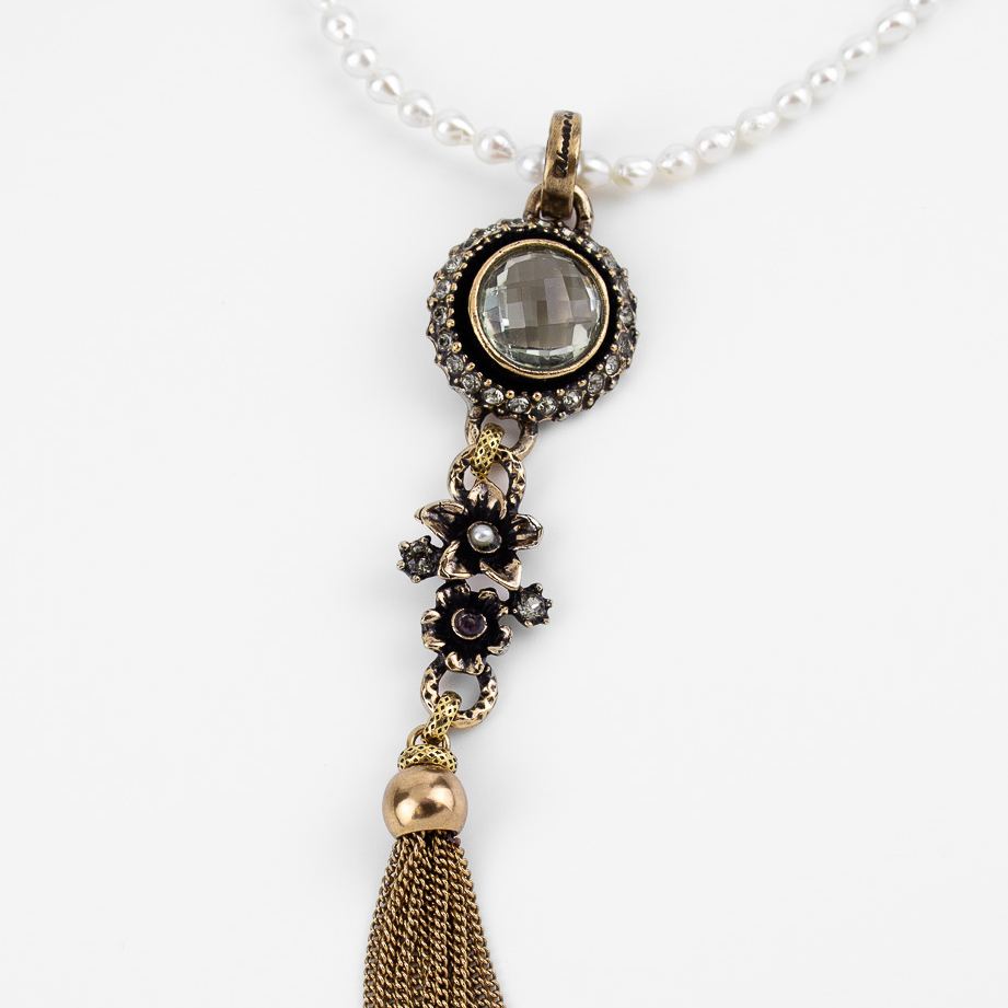 Колье Alcozer & J с жемчугом и раухтопазом