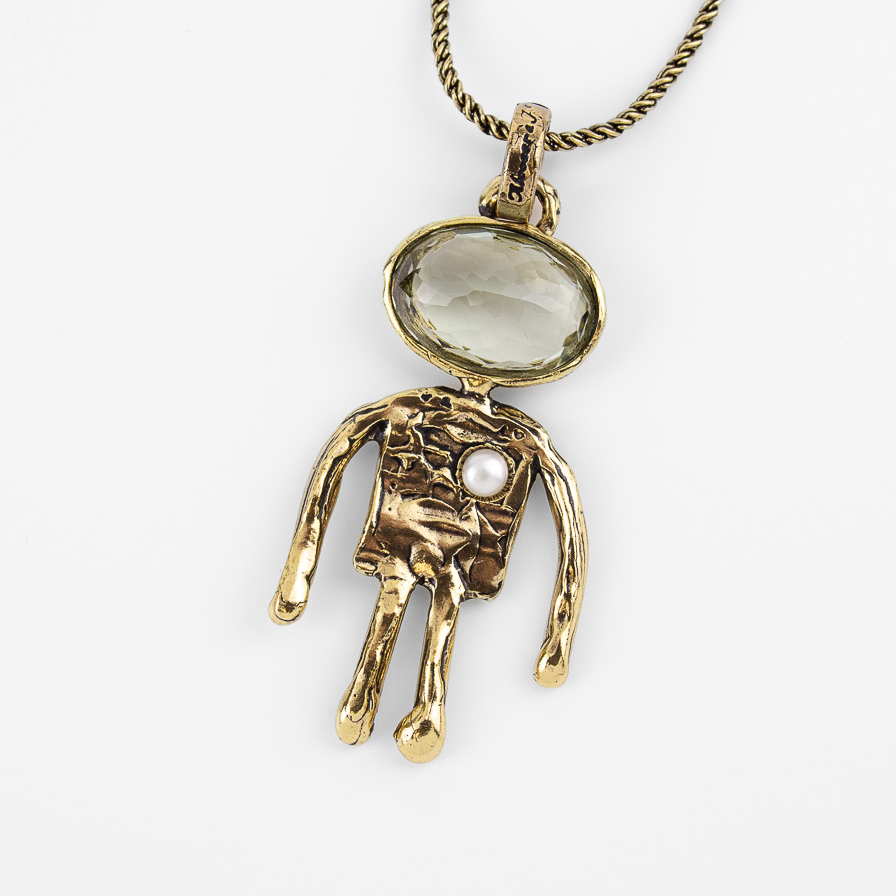 Колье Alcozer & J с празиолитом и жемчугом