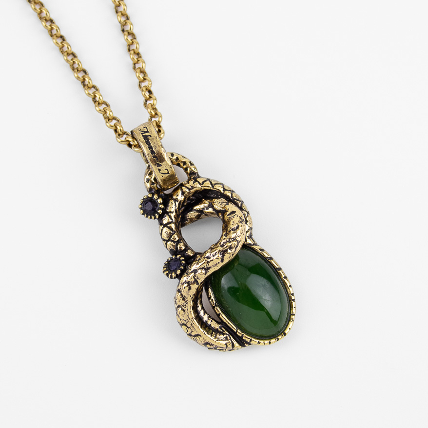 Колье Alcozer & J с нефритом и шпинелью