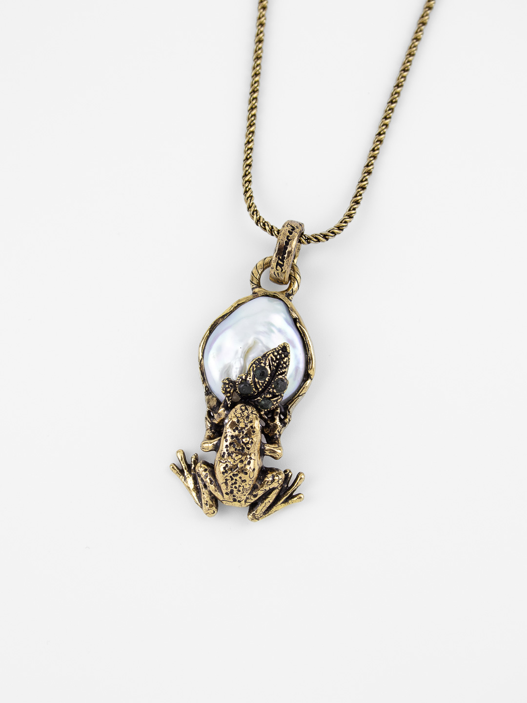 Колье Alcozer & J с жемчугом, изумрудом и Swarovski