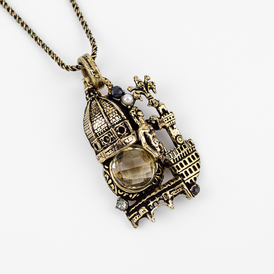 Колье Alcozer & J с цитрином и Swarovski