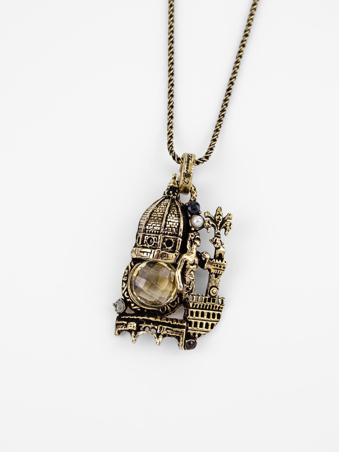 Колье Alcozer & J с цитрином и Swarovski