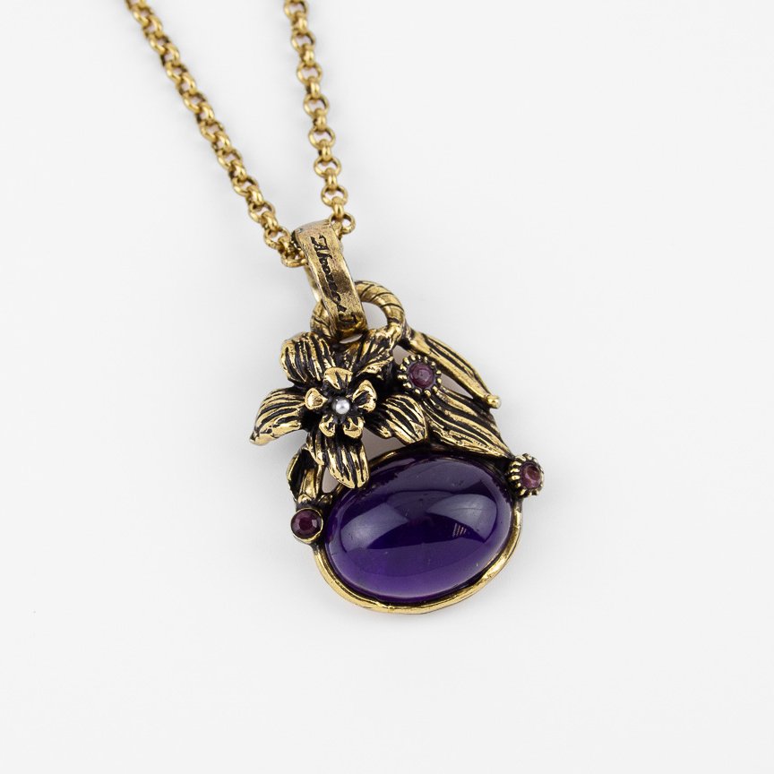 Колье Alcozer & J с аметистом и рубином