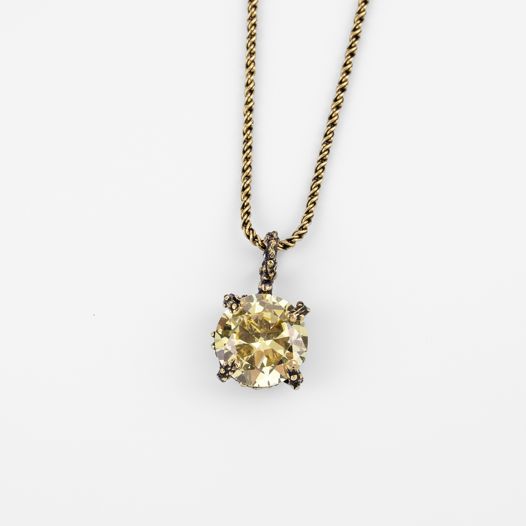 Колье Alcozer & J  со Swarovski светло-жёлтый