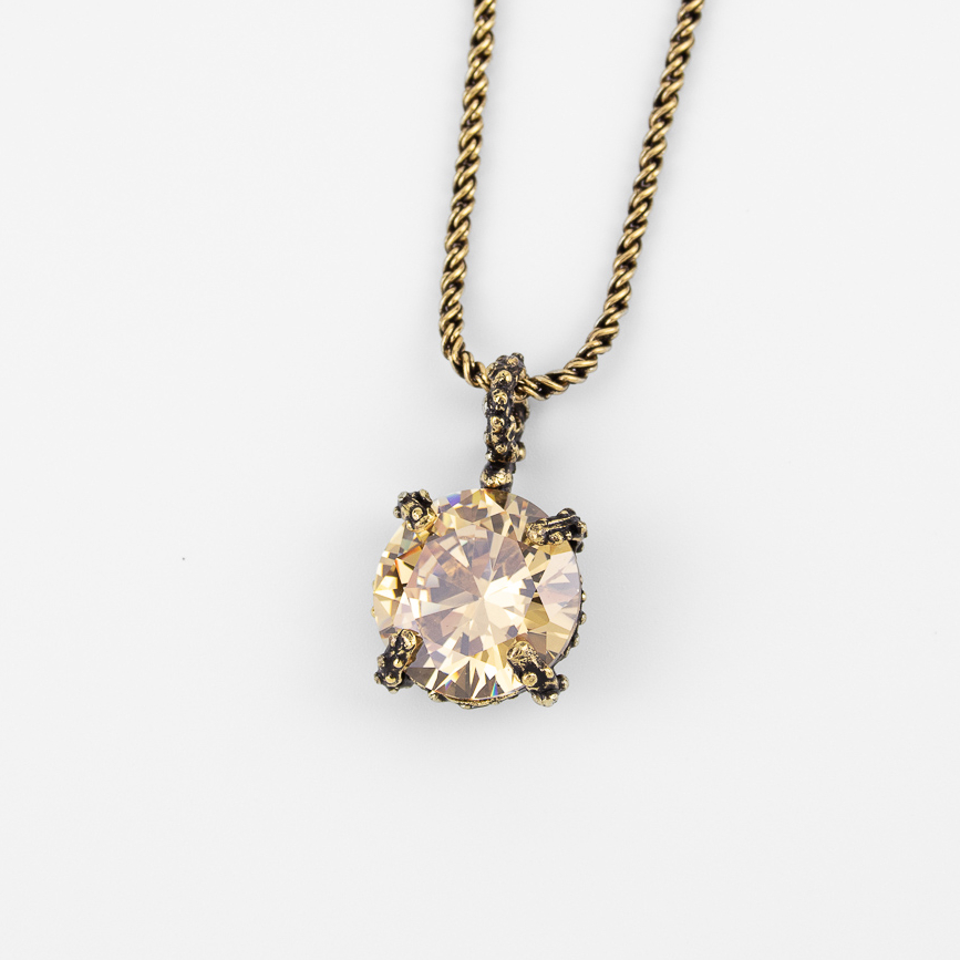 Колье Alcozer & J со Swarovski золотистый