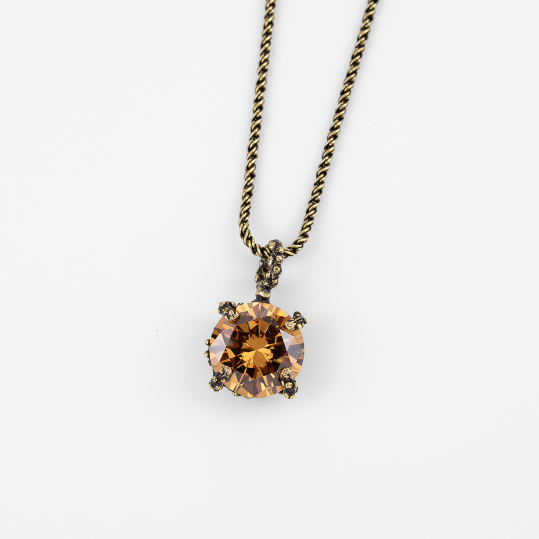 Колье Alcozer & J со Swarovski медовый