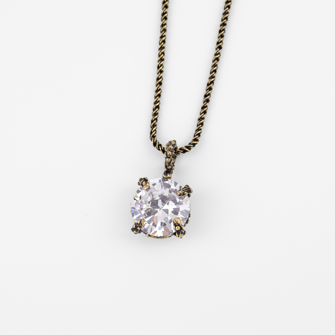 Колье Alcozer & J  со Swarovski белый прозрачный