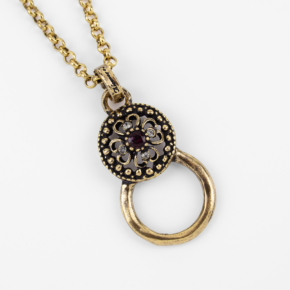 Колье Alcozer & J с гранатом и Swarovski