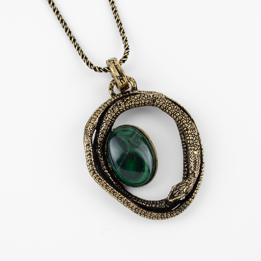 Колье Alcozer & J с малахитом и Swarovski