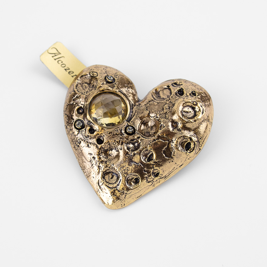 Брошь Alcozer & J с цитрином и Swarovski