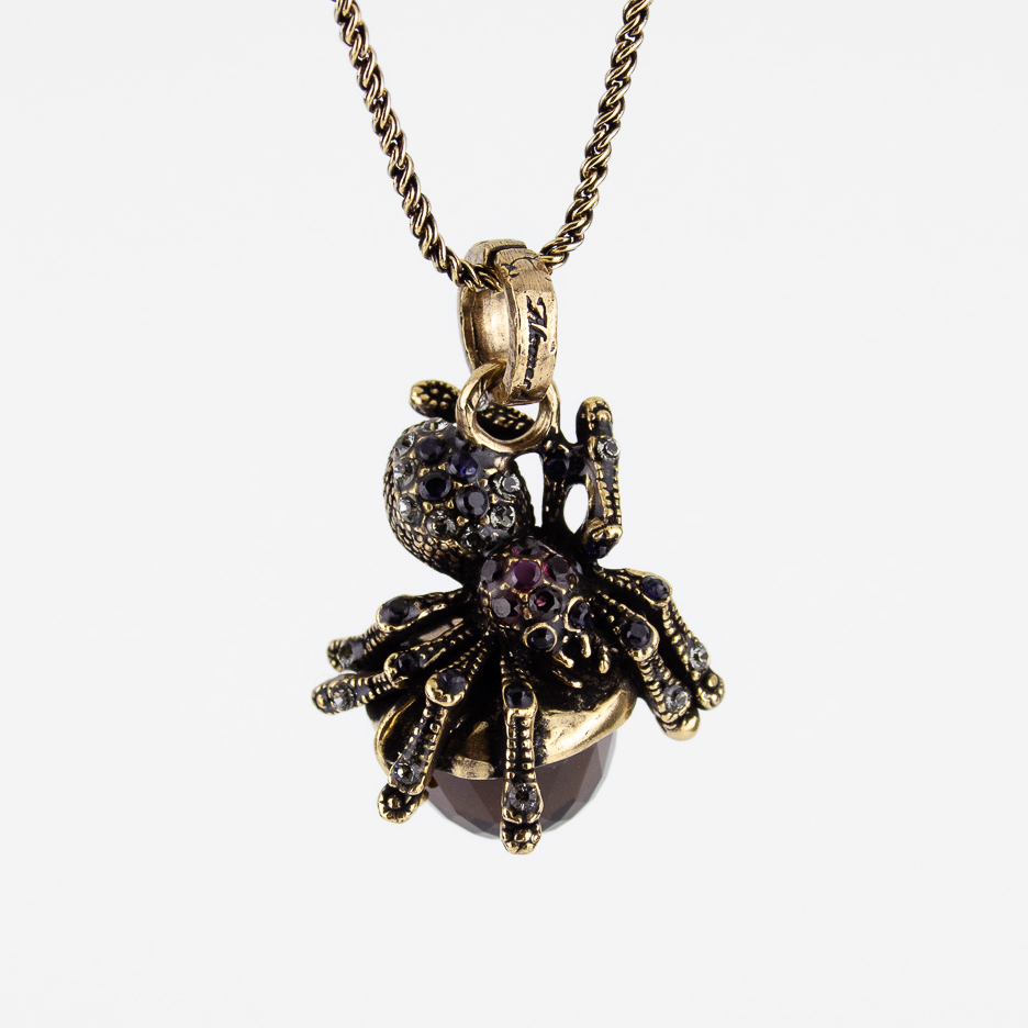 Колье Alcozer & J с раухтопазом, сапфиром и рубином и Swarovski