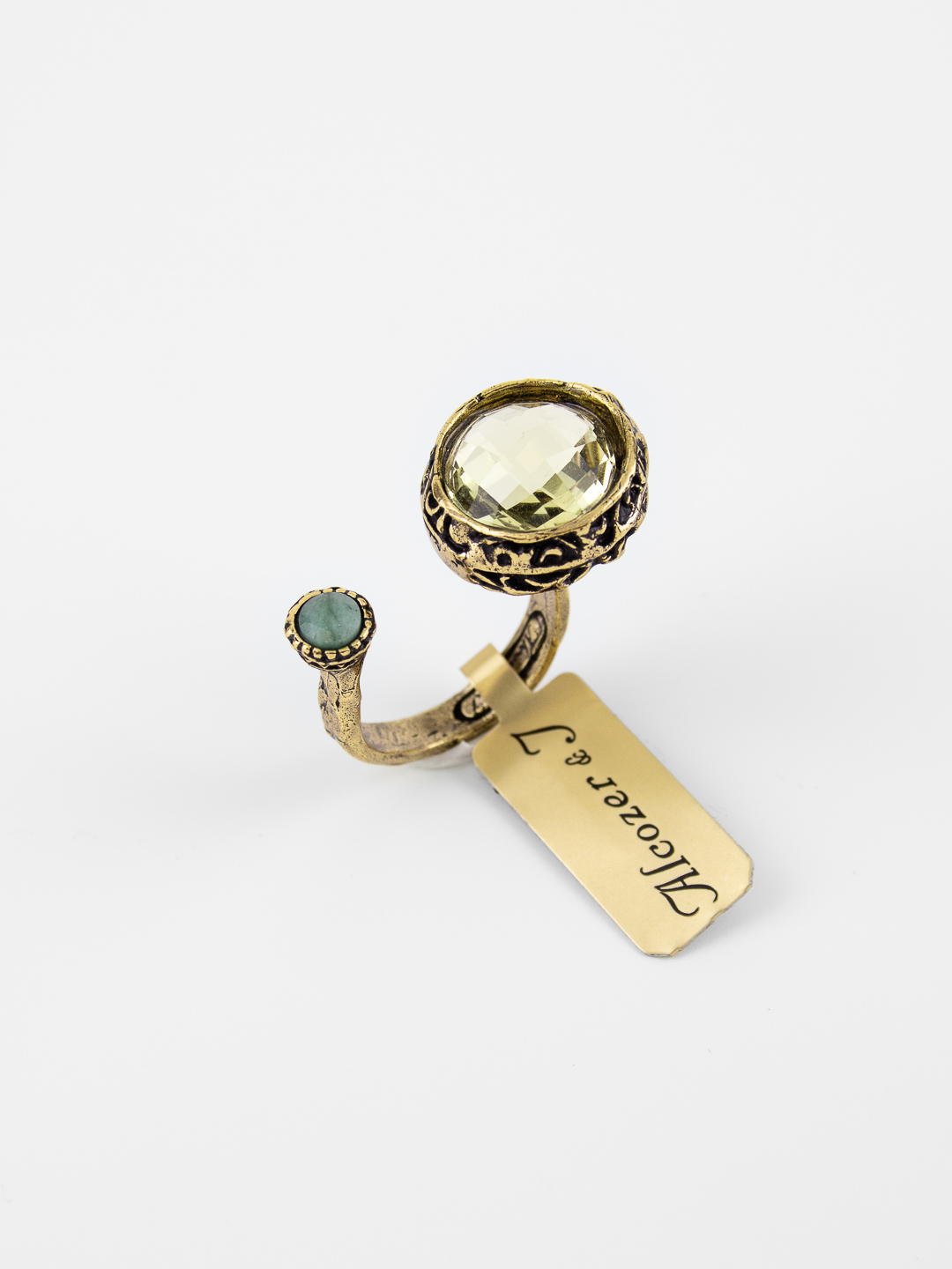 Кольцо ALCOZER & J с цитрином и авантюрином