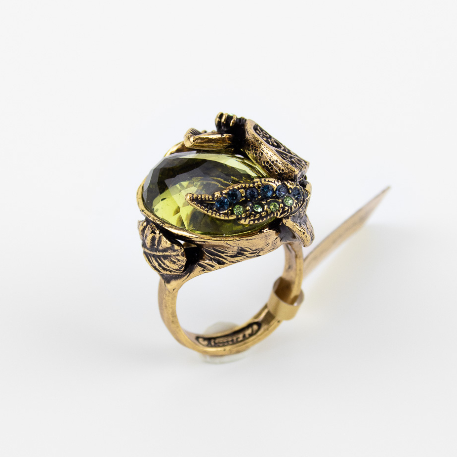 Кольцо ALCOZER & J с празиолитом, сапфиром и Swarovski