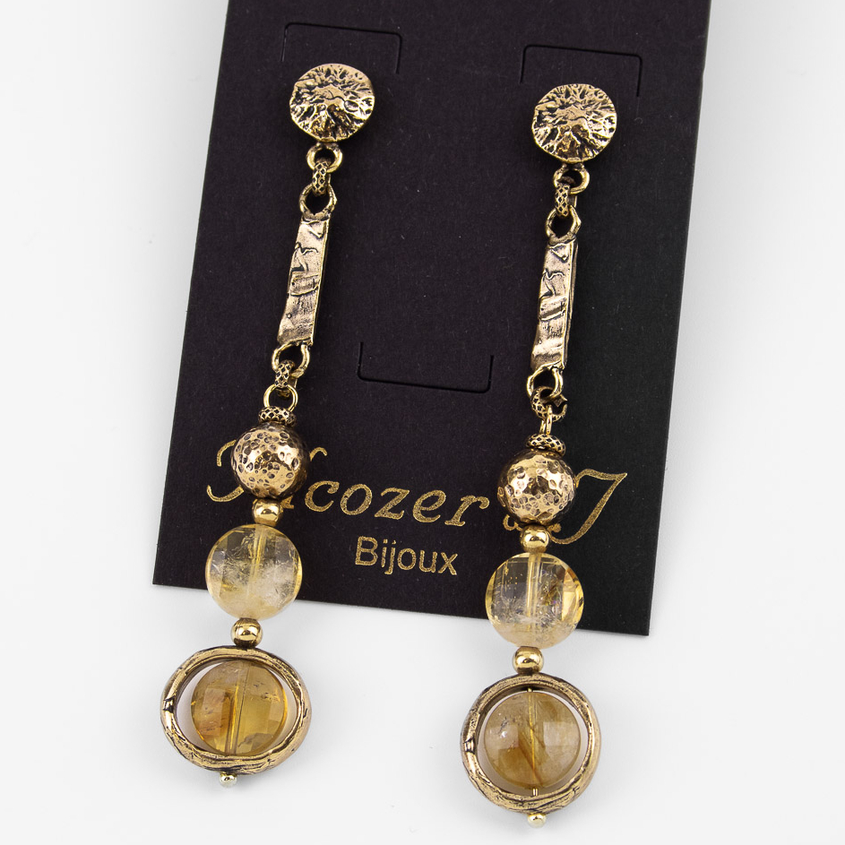 Серьги Alcozer & J с цитрином