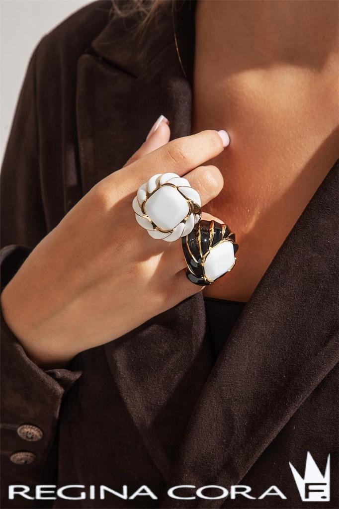 Кольцо REGINA CORA черно-белое