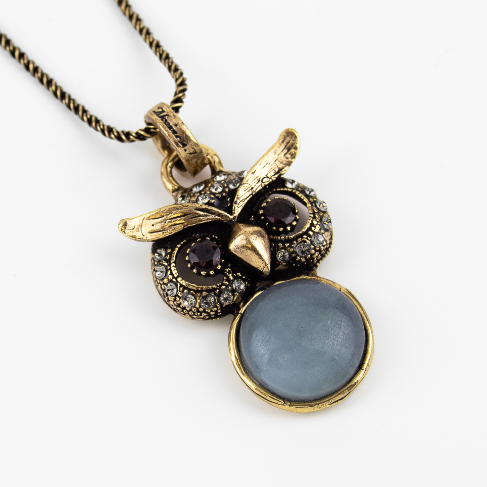 Колье Alcozer & J с аквамарином,, гранатом. Swarovski