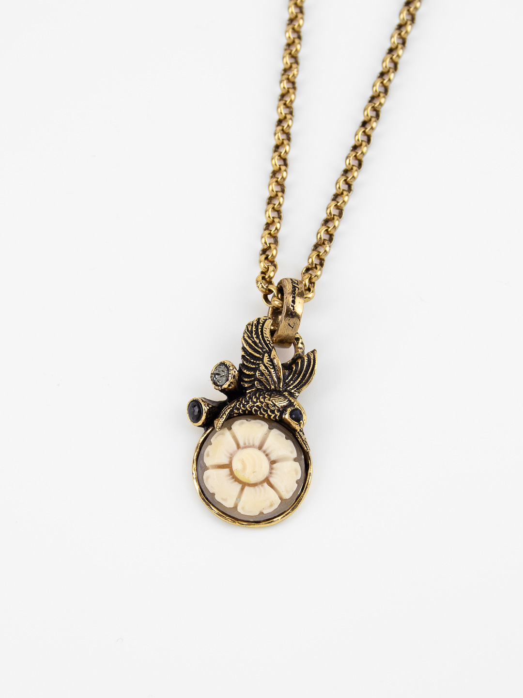 Колье Alcozer & J с камеей, сапфирами и Swarovski