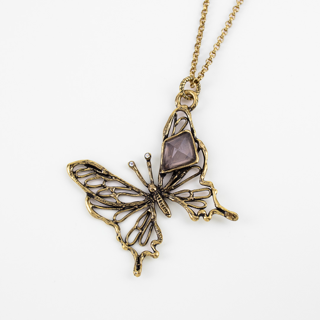 Колье Alcozer & J с розовым кварцем и Swarovski