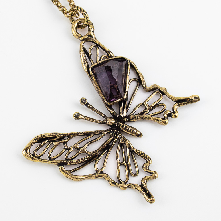 Колье Alcozer & J с аметистом и Swarovski