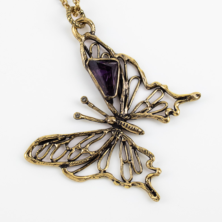 Колье Alcozer & J с аметистом и Swarovski