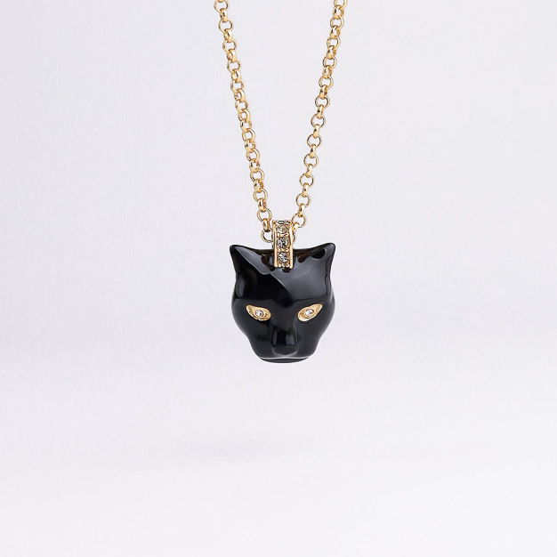 Колье POLINA FIRENZE PE2805 Пантера черная малая