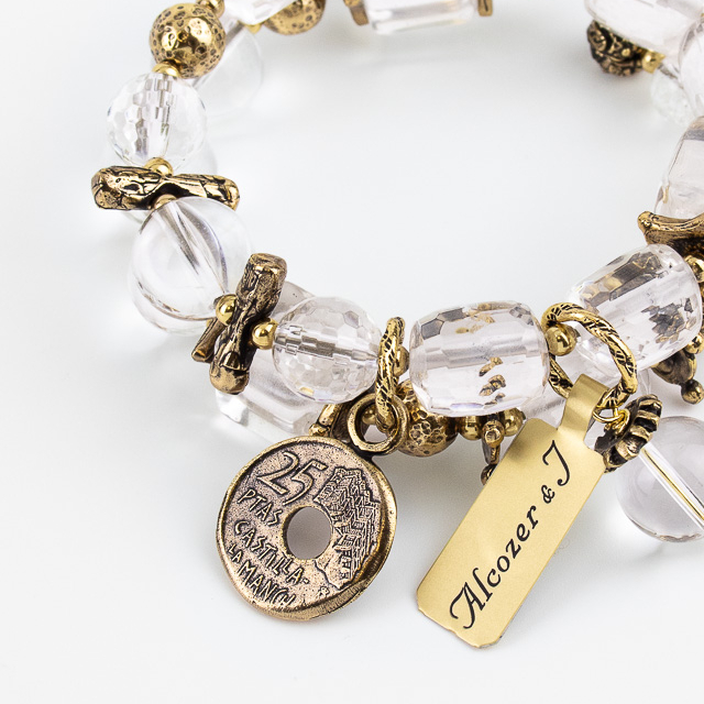 Браслет Alcozer & J с горным хрусталем в два оборота