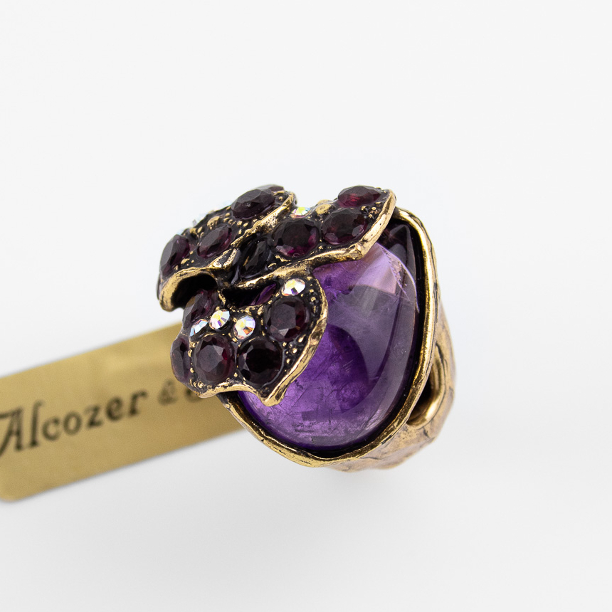 Кольцо  Alcozer & J с аметистом и гранатом