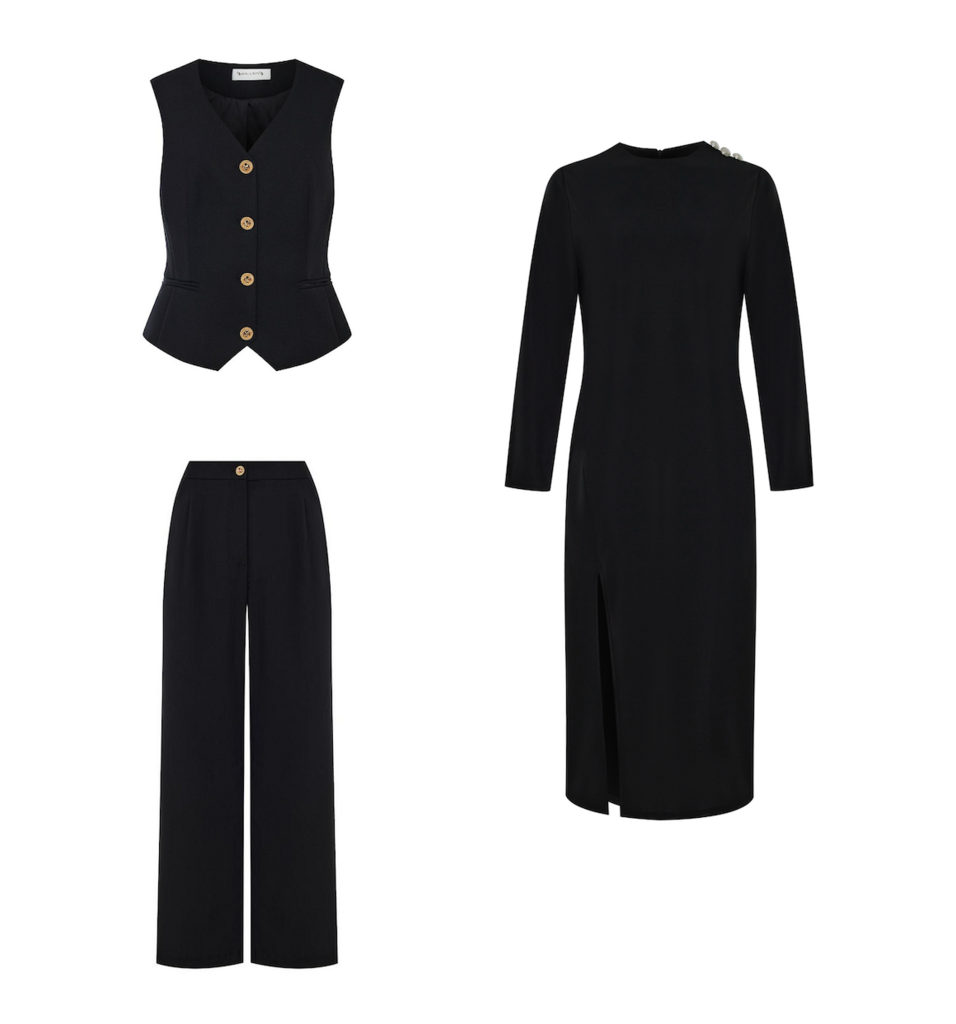 Жилет + брюки + платье